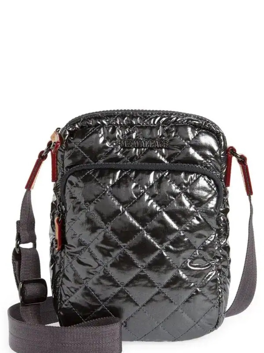 MZ Wallace Metro Crossbody- Anthracite Lacquer. Like New. Approx. 6 x 9